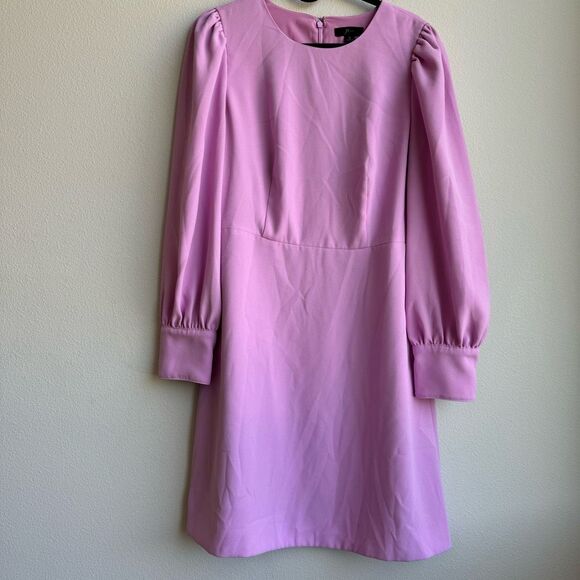J. Crew Long Sleeve Dress Button Detail 365 Crepe Sundrenched Peony Lilac Size 6 - Picture 2 of 7